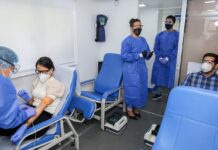 La directora del SRSM Mirna Font Frías, durante la apertura de la Jornada de Donación de Sangre.