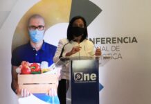 Anina Del Castillo, titular de Pro Consumidor, al participar en la Cuarta Conferencia Nacional de Estadísticas.